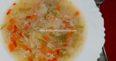 Sopa de verduras con fideos