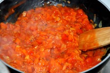 Preparar el relleno de los canelones