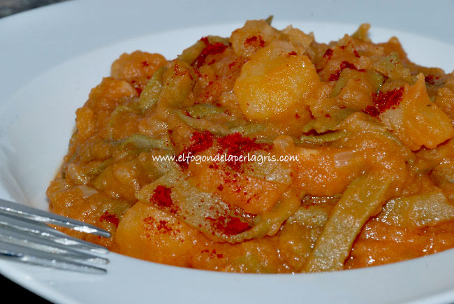 Judías verdes con patatas al pimentón - El Fogón de la Perla Gris