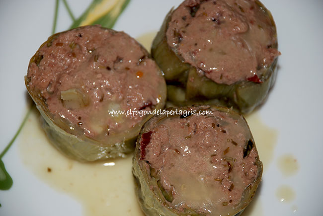 Alcachofas rellenas de jamón y queso - El Fogón de la Perla Gris