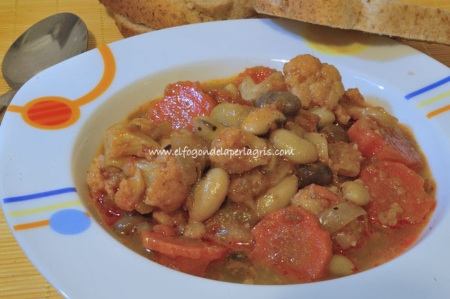 Potaje de judías frescas con coliflor