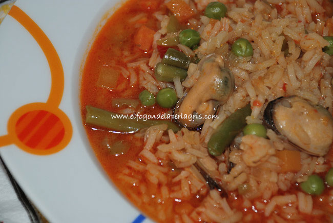 Arroz caldoso con mejillones