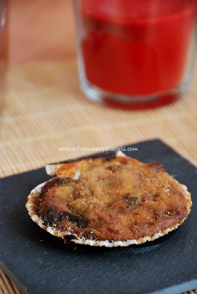 Vieiras a la gallega gratinadas al horno